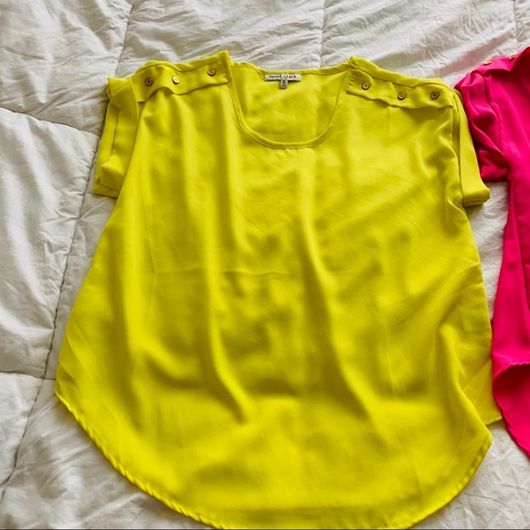 Two Speed Limit Women’s Blouses (Pink and Yellow) - Picture 2 of 5